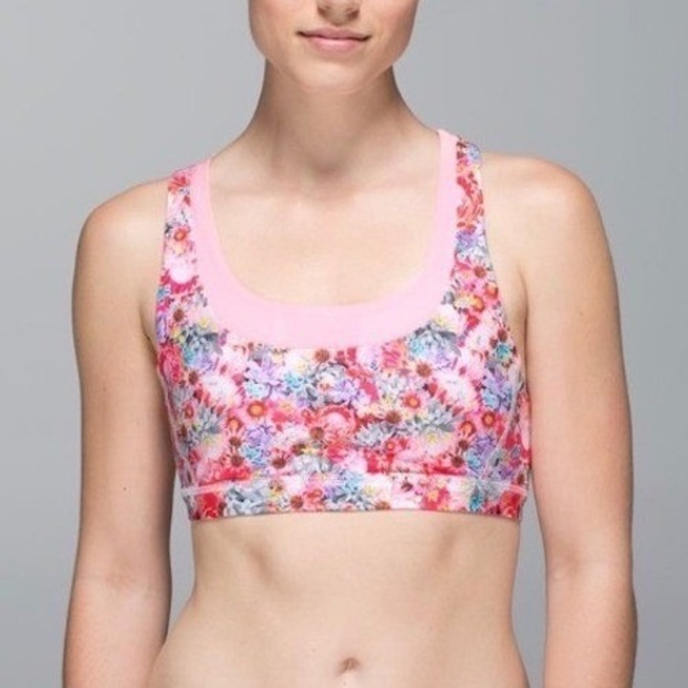 Lululemon Energy Bra Women's Size 8 Floral‎ Print Spring Has Sprung Sports Bra